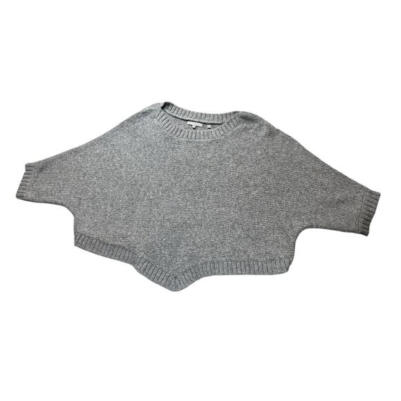 Vince Gray Alpaca Wool Blend Knit Poncho Sweater Medium Made in Peru - Picture 1 of 11